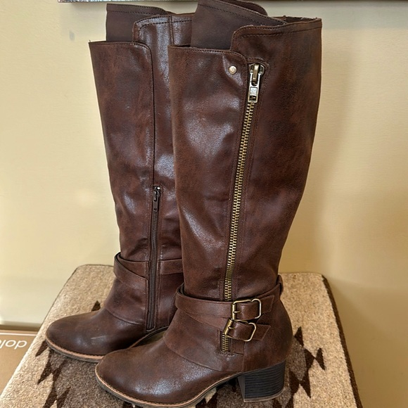 Carlos by Carlos Santana Shoes - Carlos by Carlos Santana Knee High Brown Boot